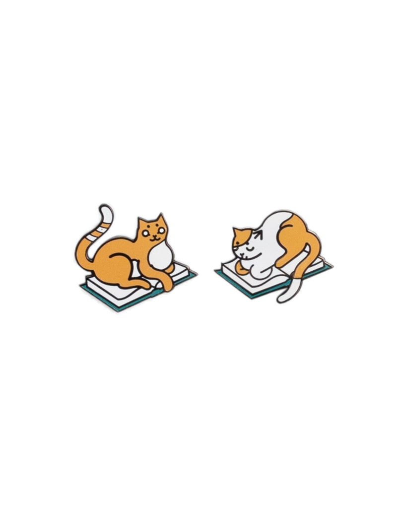 Curl Up with a Book enamel pin set