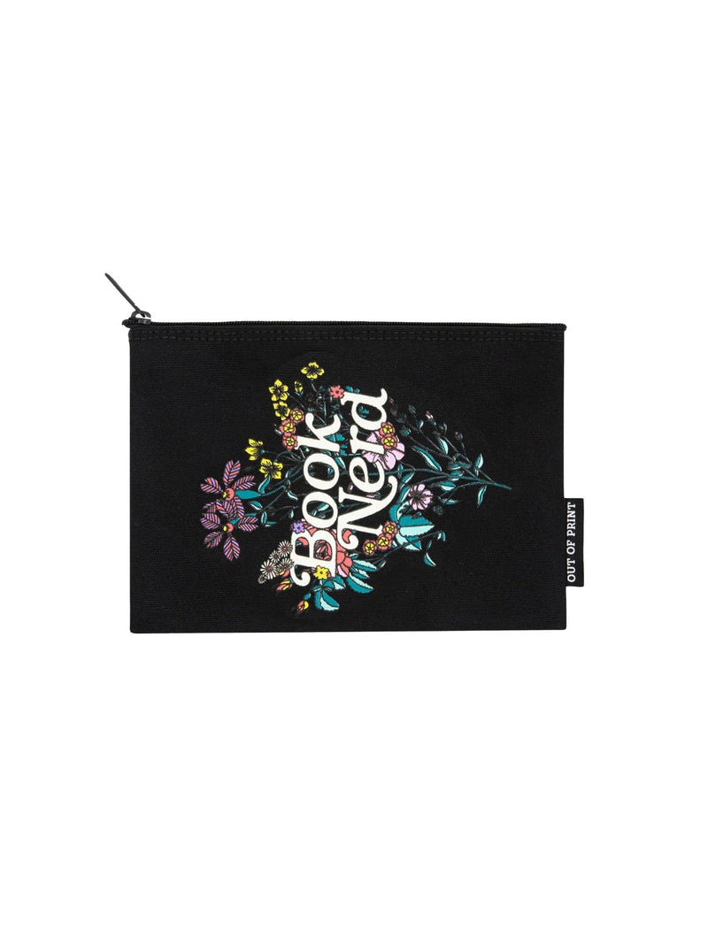 Book Nerd Floral pouch NEW