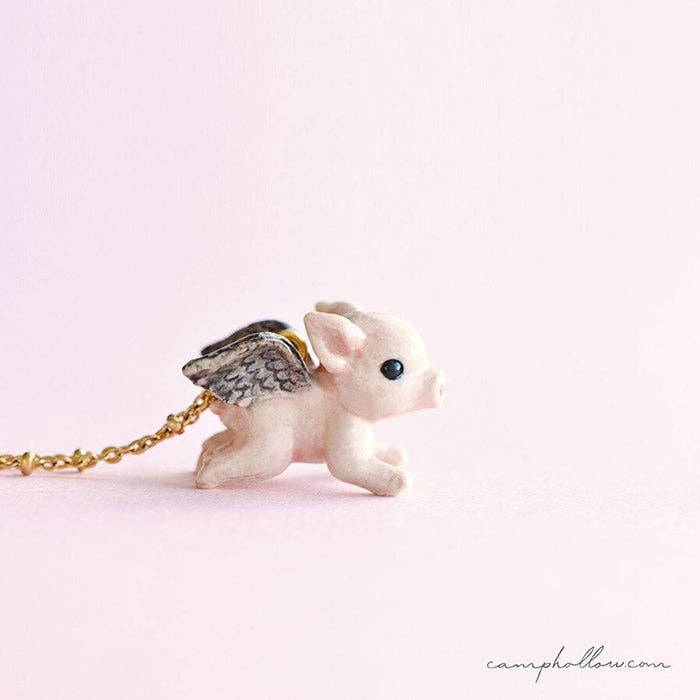 Camp Hollow - Flying Pig Necklace
