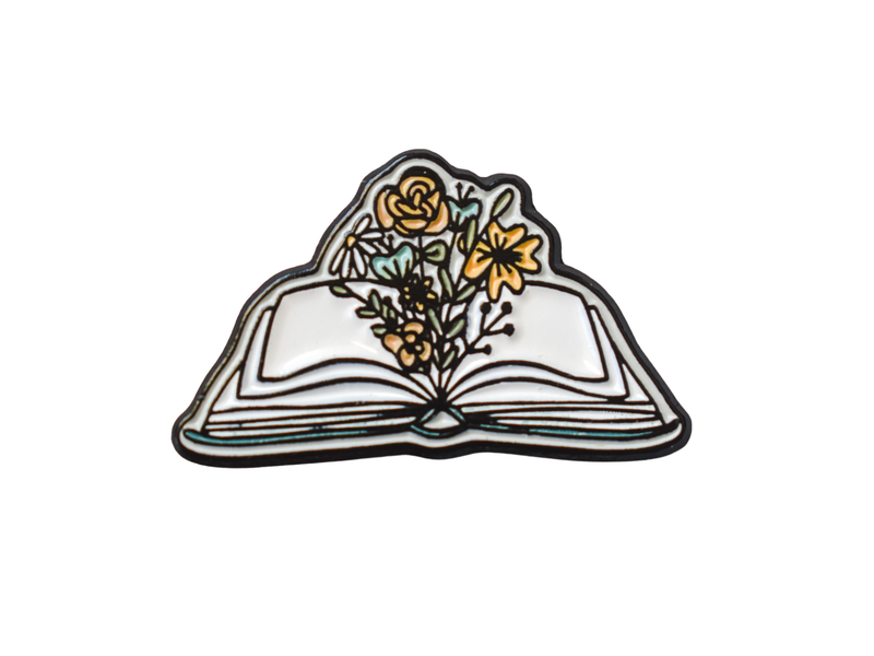 KynYouBelieveIt LLC - Floral Book Enamel Pin | Lapel Pin for Women