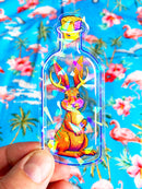 CRYSTAL STICKER: "Jackalope In A  Bottle"