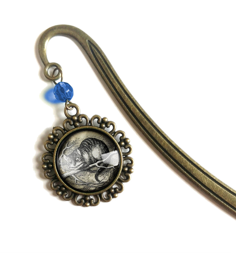 The Divine Iguana - Alice in Wonderland Cheshire Cat Victorian Brass Bookmark