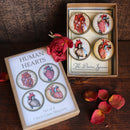 The Divine Iguana - Human Hearts Goth / Valentine Glass Magnet Gift Set