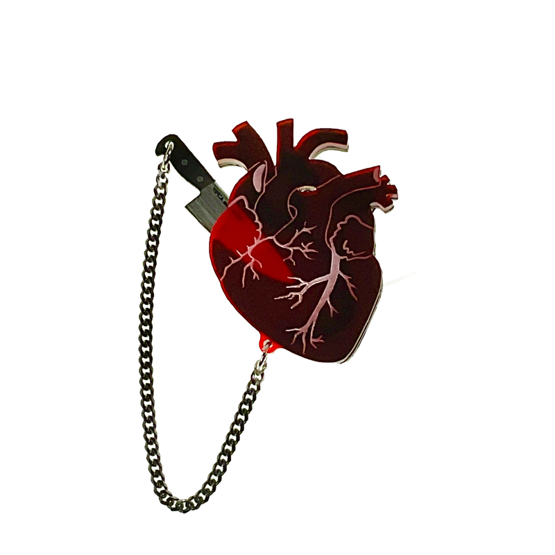 Vinca - Heart of Aghast Brooch - Frosted Red