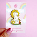 Glitter Punk - Sunflower Cat Enamel Pin - Autumn Fall collection