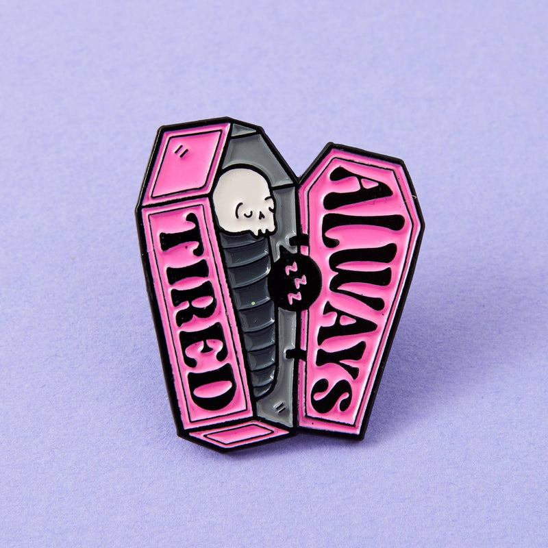 Punky Pins - Always Tired Coffin Enamel Pin