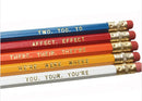 Set of 5 Colorful Grammar Pencils